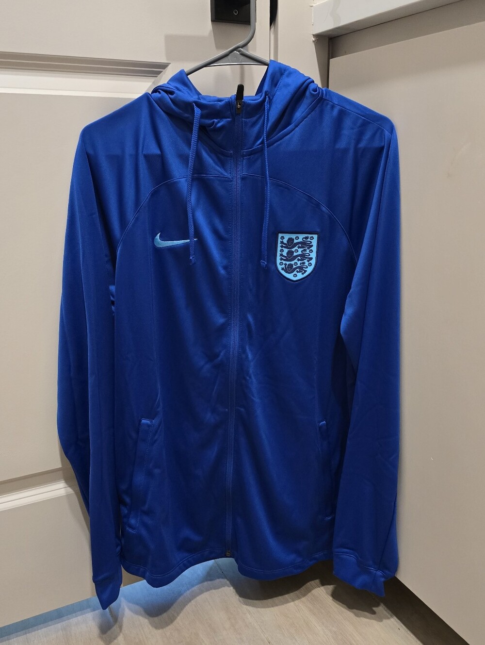 New Nike England Strike Hooded Track Jacket Blue Sz M DM9529-480